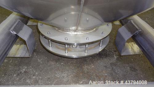 Used Custom Metalcraft TransStore Transportable Powder Tote, Approximate 60 Cubic Feet (448 gallon), Model 512697, 316L Stainless Steel. 48" Long x 42 wide x 44" straight side x coned bottom, flat to...