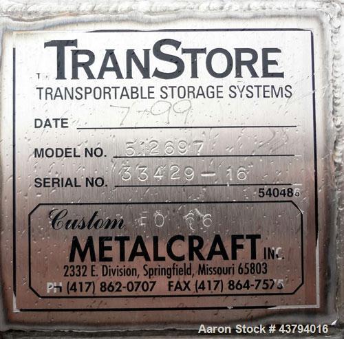 Used Stainless Steel Custom Metalcraft TransStore Transportable Powder Tote, Model 512701