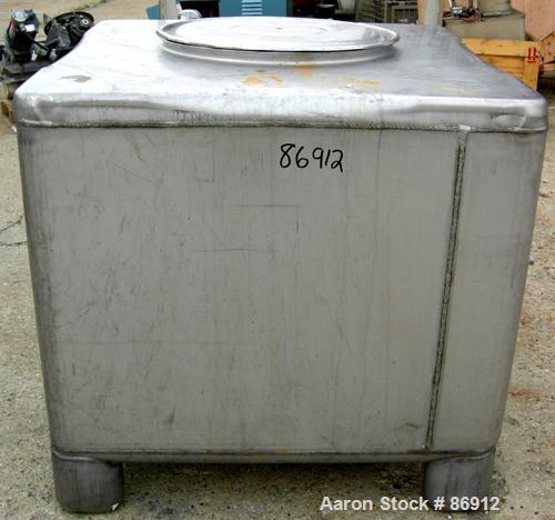 USED- Tote Systems Tote Bin, 304 Stainless Steel, 31 Cubic Feet (232 Gallons). 41" wide x 41" long x 32" deep. 22" diameter ...