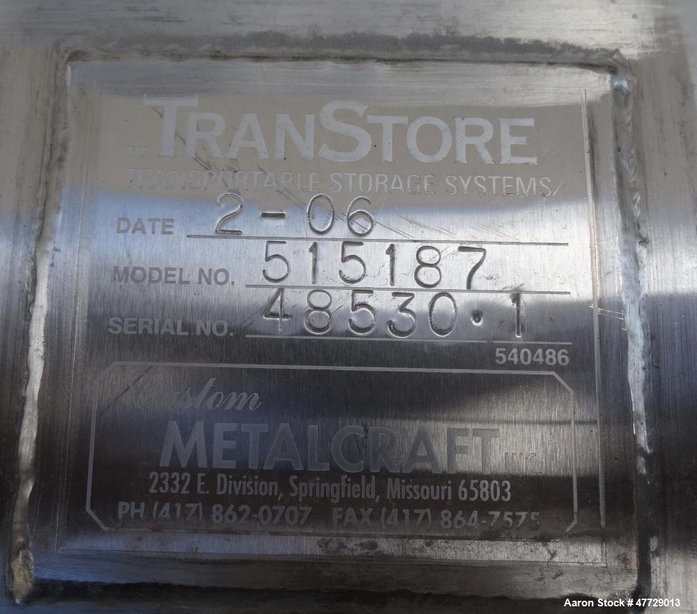 Used Custom Metalcraft Transtore Dimple Jacketed Stainless Steel Tote