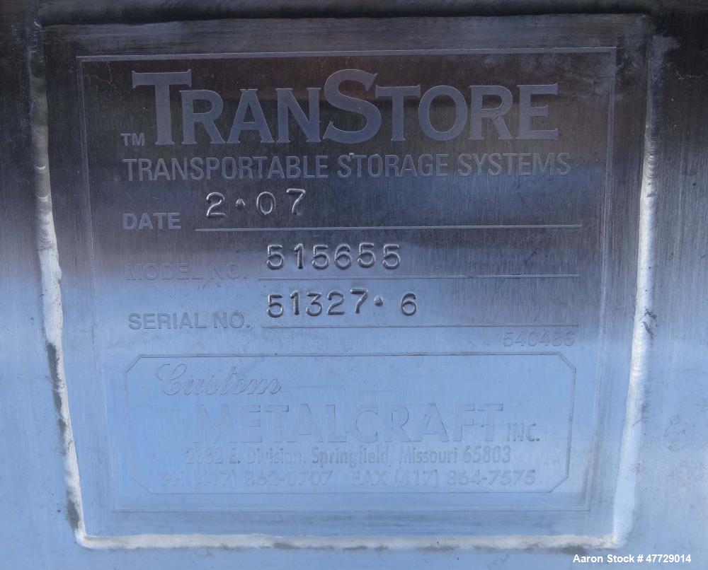 Used Custom Metalcraft Transtore Dimple Jacketed Stainless Steel Tote
