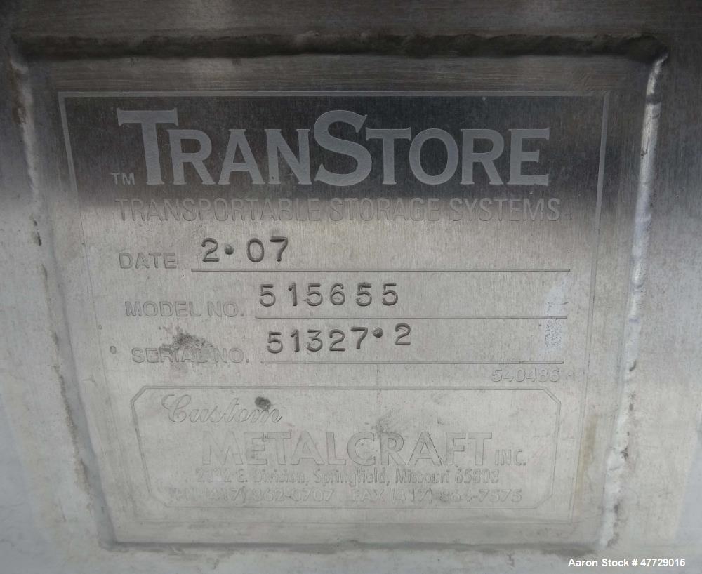 Used Custom Metalcraft Transtore Dimple Jacketed Stainless Steel Tote