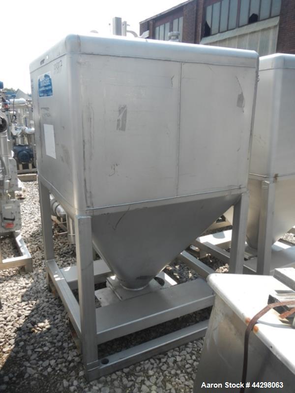 Used Transtore Tote Bin, 60 cubic feet, stainless steel construction,