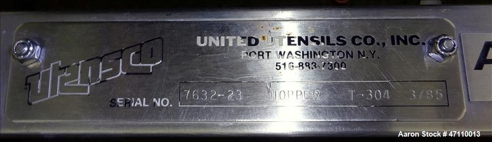 Used United Utensils Hopper Tote, Approximate 17 Cubic Feet
