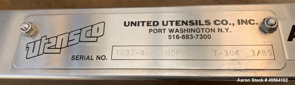 Used United Utensil 16 Cubic Foot Tote Bin – 304 Stainless Steel, Portable Stand