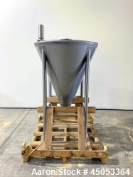 Unused- Schlueter Eductor / Pump Hopper, 304 Stainless Steel, Vertical. Approximate 36" diameter x 26" long cone bottom. Vib...