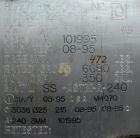Used Hoover Group Liquid Tote Bin, 46.77 cubic feet (350 gallon), 304 stainless steel. 42