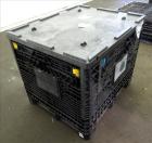 Used Buckhorn Industry Standard Collapsible Plastic Crate / Box, Approximate Volume 29.8 Cubic Feet, 1600 lbs. capacity, Plastic. External dimensions 48