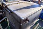 Used- Bin, Stainless Steel. Top cover, bottom outlet with an approximate 10