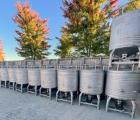 Used Stainless Steel Liquid Tote Bin, 211 Gallon Capacity