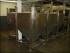 USED: Tote bin, approximately 47 cubic feet, stainless steel. 48