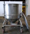 Used Expert Steel Fabricators Powder Tote Bin, Approximately 35 Cubic Feet, 304 Stainless Steel. 46