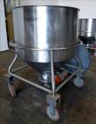 Used Expert Steel Fabricators Powder Tote Bin, Approximately 35 Cubic Feet, 304 Stainless Steel. 46