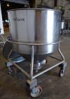Used Expert Steel Fabricators Powder Tote Bin, Approximately 35 Cubic Feet, 304 Stainless Steel. 46
