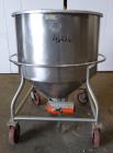 Used Expert Steel Fabricators Powder Tote Bin, Approximately 35 Cubic Feet, 304 Stainless Steel. 46