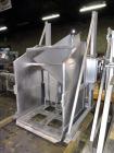 Used FPEC High Lift Gaylord Box Dumper, Model HLD 725, Stainless Steel. Has a capacity of 3,000 lbs, platform size of 48