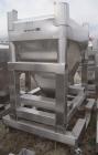 Used GEI Gallay Stackable Tote Bin, Approximately 20 Cubic Feet, Stainless Steel. 43-1/2