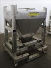 Used GEI Gallay Stackable Powder Tote Bin, Approximately 10 Cubic Feet, 316 Stainless Steel. Approximately 48