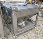 Used Hoover Industrial Tote Bin, 304 Stainless Steel. Approximate 48