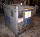 Used- Hoover Liquid Tote Bin, 46.7 cubic feet (395 Gallon), Stainless steel. Rated 9.5 psi. 47