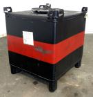 Used Hoover Group Liquid Tote Bin, 350 Gallon (46.77 cubic feet), Carbon Steel. Rated internal 9.5 psig, DOT 57 specification. Approximate 48” long x 43” wide x 36” deep, flat top and bottom. 22” Dia...