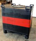 Used Hoover Group Liquid Tote Bin, 350 Gallon (46.77 cubic feet), Carbon Steel. Rated internal 9.5 psig, DOT 57 specification. Approximate 48