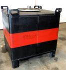 Used Hoover Group Liquid Tote Bin, 350 Gallon (46.77 cubic feet), Carbon Steel. Rated internal 9.5 psig, DOT 57 specification. Approximate 48