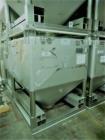 Used MATCON / IBC 3000 Liter (792 Gallon) Bin, 106 Cubic Feet, 316L Stainless Steel. Approximate 1500mm x 1500mm x 984mm straight side x 818mm cone bottom. 630mm top opening. 467mm bottom outlet. Sta...