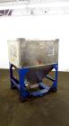 Used Mid-States Manufacturing & Engineering Powder Tote Bin, 304 Stainless Steel. Approximate 56.8 cubic feet capacity. 53” Long x 44” wide x 27.5” straight side x 35” coned bottom. 23” Diameter top ...