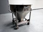 Used- Expert Hass Metal Cone-Style Tote Bin, 110 Gallon, 14 Cubic Feet, Stainless Steel. 48