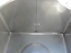 Used IBC Precision Stackable Liquid Tote, 46.7 Cubic Feet ( 350 gallon), Model SS350, 304 Stainless Steel. 48’’ long x 42’’ wide x 36’’ deep. 22’’ diameter top opening with cover, off center bottom o...