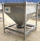 Used- Dry Tote Bin, Approximately 14 cubic feet capacity, 316 stainless steel. 36