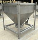 Used- Dry Tote Bin, approximately 14 cubic feet capacity, 304 stainless steel. 36