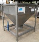 Used- Dry Tote Bin, Approximately 14 cubic feet capacity, 304 stainless steel. 36