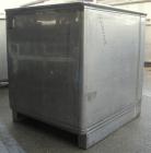 Used Custom Powder Systems Open Top Rolled Lip Bin, 49.4 cubic feet, 304L stainless steel. 42’’ wide x 48’’ long x 48’’ deep. Mounted on stainless steel legs.