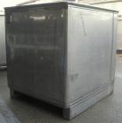 Used- Custom Powder Systems Open Top Rolled Lip Bin, 49.4 cubic feet, 304L stainless steel. 42’’ wide x 48’’ long x 48’’ dee...