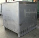 Used Custom Powder Systems Open Top Rolled Lip Bin, 49.4 cubic feet, 304L stainless steel. 42’’ wide x 48’’ long x 48’’ deep. Mounted on stainless steel legs.