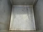 Used Custom Powder Systems Open Top Rolled Lip Bin, 49.4 cubic feet, 304L stainless steel. 42’’ wide x 48’’ long x 48’’ deep. Mounted on stainless steel legs.