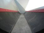 Used Front End Loading Hopper/Feeder, approximate 10 ton storage capacity, approximate 150 cubic feet, carbon steel. Coned top hopper 160'' long x 62'' wide x 56'' deep. Bottom discharge rubber belt,...