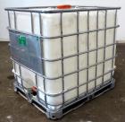 Used Lot Of (54) Schutz Ecobulk IBC Tote Bin, 275 Gallon (37 Cubic Feet), Polyethylene Construction. Approximate 44” long x 36” wide x 38” deep. Top opening, side bottom outlet. Includes a metal fram...