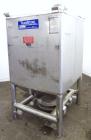 Used Custom Metalcraft TransStore Transportable Powder Tote, Approximate 60 Cubic Feet (448 gallon), Model 512697, 316L Stainless Steel. 48