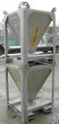 USED: Tote Systems powder tote bin, approximate 10 cubic feet, aluminum. 36