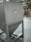 Used Transtore Tote Bin, 60 cubic feet, stainless steel construction, approximately 48
