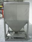 Used Transtore Tote Bin, 60 cubic feet, stainless steel construction, approximately 48