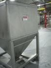 Used- Transtore Tote Bin, 60 cubic feet, stainless steel construction, approximately 48
