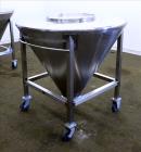 Used United Utensils Hopper Tote, Approximate 17 Cubic Feet, 304 Stainless Steel. Approximate 52