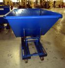 Used Vestil 1 Cubic Yard Self Dumping Hopper, Model D-100-LD, Carbon Steel. 2000 Pound capacity, serial# 5798069.