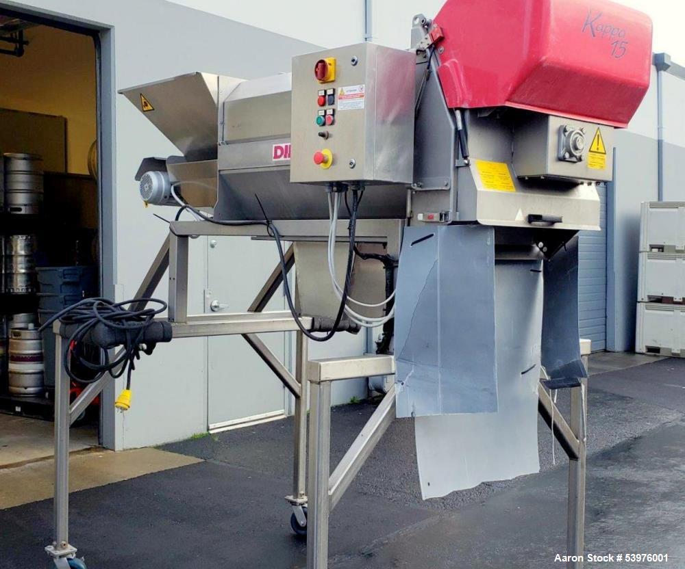 Used Diemme Kappa 15 Destemmer Crusher – 8–13 TPH, Stainless, Adjustable Rollers, 2005