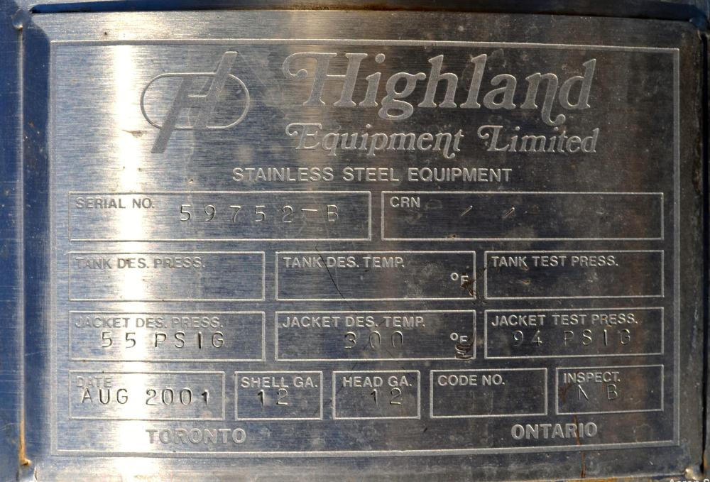 Used Highland Equipment Limited Flash Cooker Chamber, 96.4 Liter (25.4 Gallon)