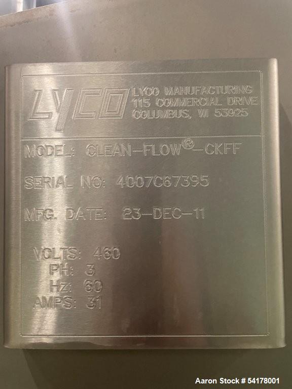 Used Lyco Blancher – Model Clean Flow CKFF, 7’ Chamber, Stainless Steel